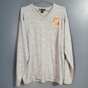 Harriton Embroidered Home Depot Gray V Neck Sweater Men's Size 2XL